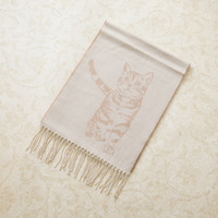 【日本製/発熱/保温/静電防止 】ねこマフラー