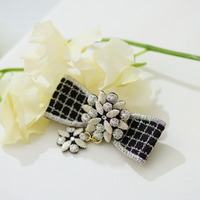 【3WAY】リボン刺繍ブローチ