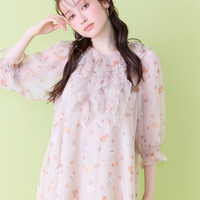 わんこプリントチュニックブラウス