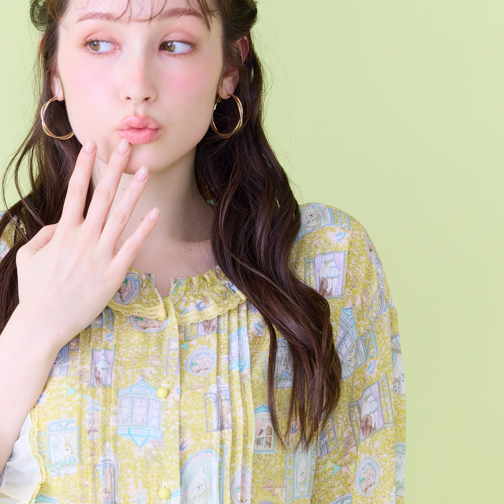 【22fabric】ルームメイトPT/フリル襟ワンピース