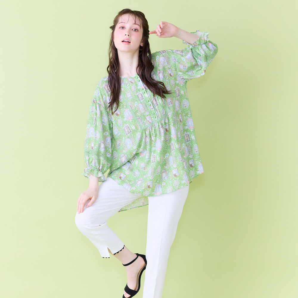 【22fabric】ルームメイトPT/ヨーク切替チュニック10