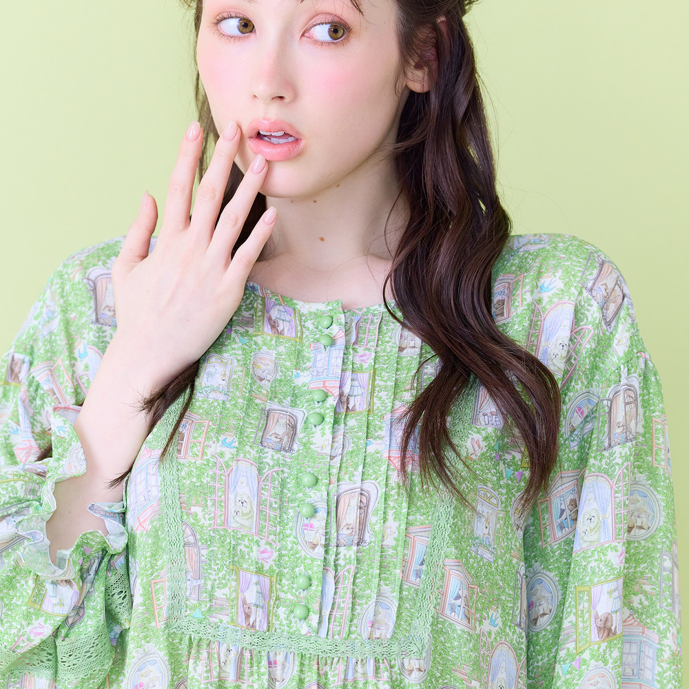 【22fabric】ルームメイトPT/ヨーク切替チュニック11