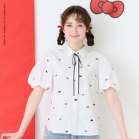 【HELLO KITTY】ハローキティ リボン刺繍ブラウス