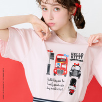 【HELLO KITTY】ハローキティ ロンドンプリント刺繍Tシャツ