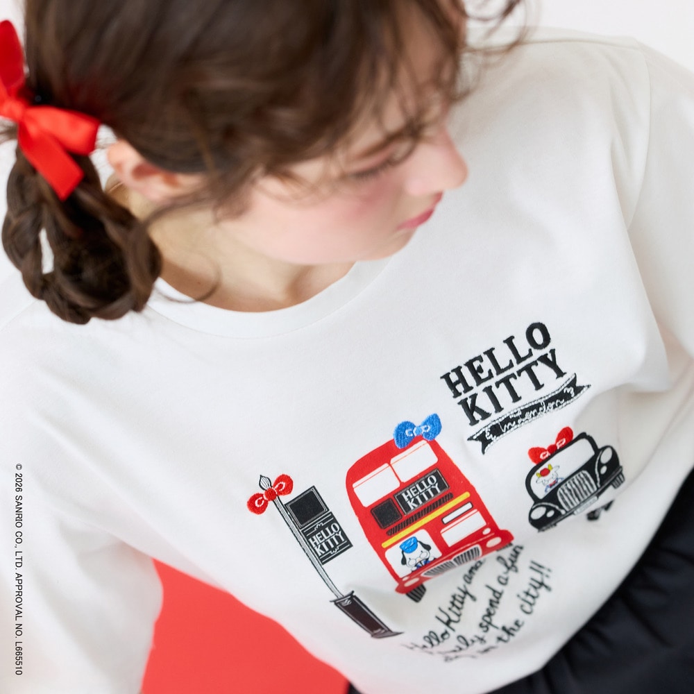 【HELLO KITTY】ハローキティ ロンドンプリント刺繍Tシャツ1