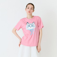 ネコプリント半袖Tシャツ