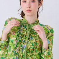 【22fabric】リボン付きフリルブラウス