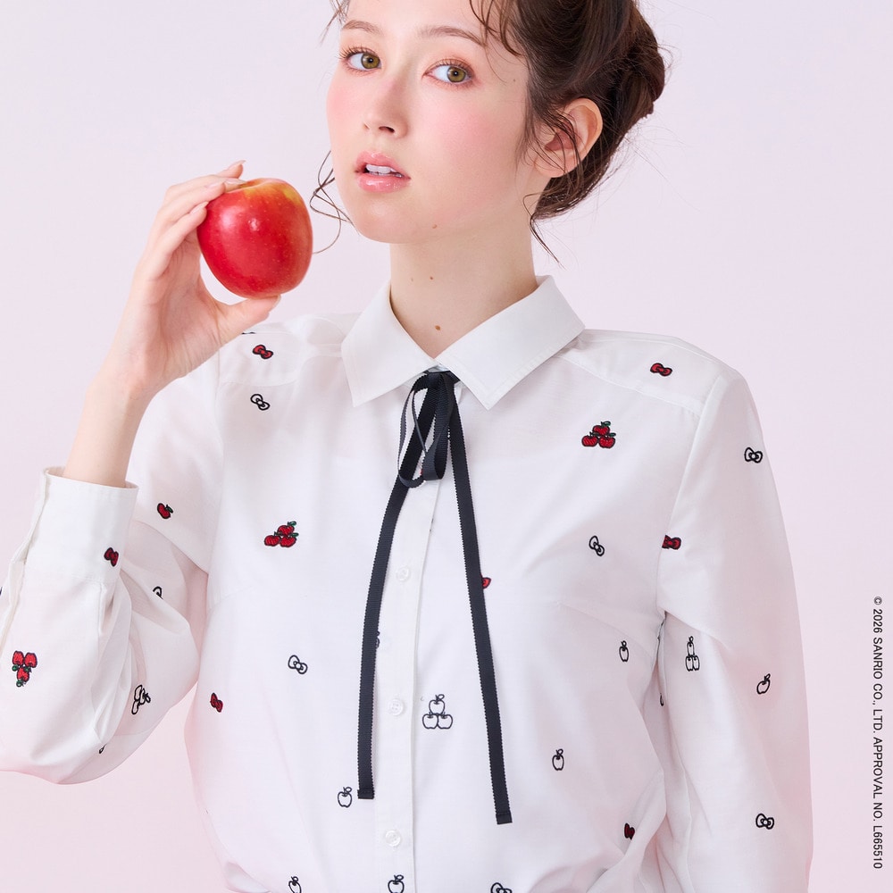 【HELLO KITTY】 ハローキティ コラボ刺繍ブラウス1