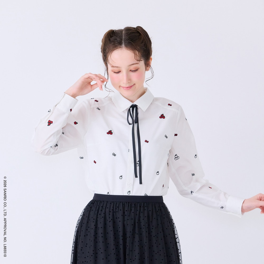 【HELLO KITTY】 ハローキティ コラボ刺繍ブラウス2