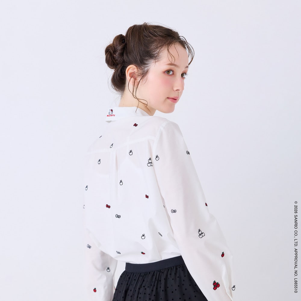 【HELLO KITTY】 ハローキティ コラボ刺繍ブラウス3
