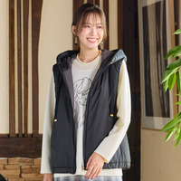 キャメル入り中綿・ジップアップフーディージレ