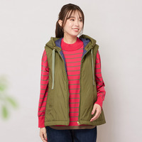 キャメル入り中綿・ジップアップフーディージレ