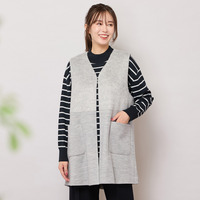 Vネック・シャギー切り替えニットソージレ