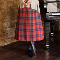 【セットアップ対応】Aラインチェック柄スカート