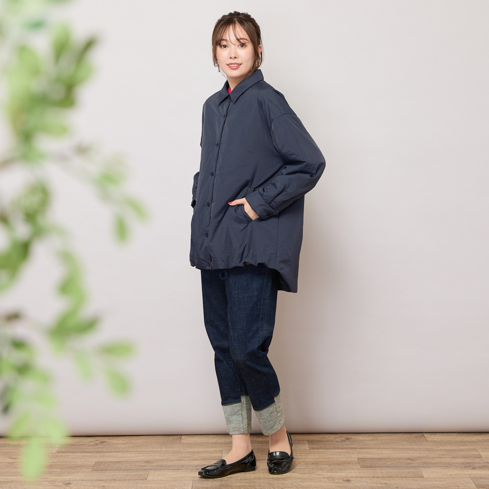 【手洗いOK・INDIMARKコラボ】デニムストレート・裾切り替えパンツ5