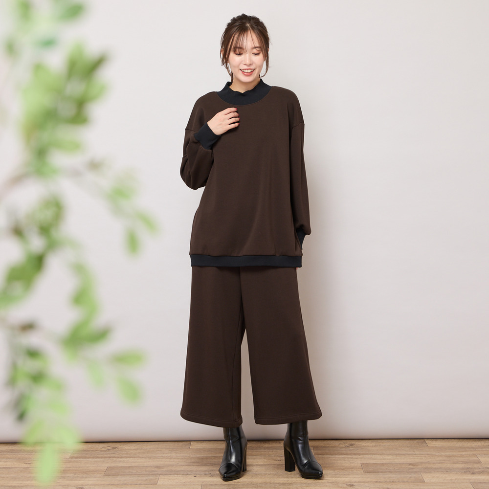 【手洗いOK・セットアップ対応】裏起毛ワイドパンツ2