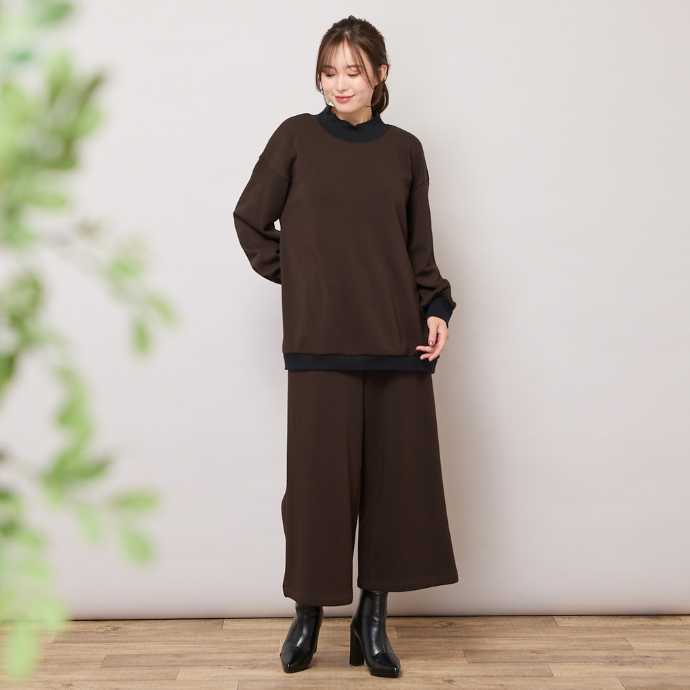 【手洗いOK・セットアップ対応】裏起毛ワイドパンツ3