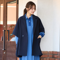 【吸湿発熱】テーラードカラー・ポンチョジャケット