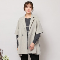 【吸湿発熱】テーラードカラー・ポンチョジャケット