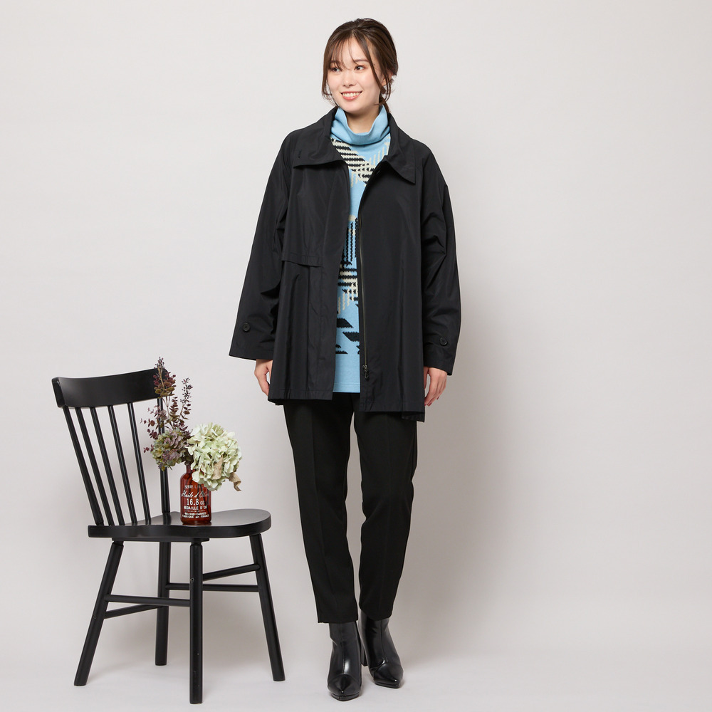 【撥水】Aラインシルエット・ラグランスリーブトレンチブルゾン15