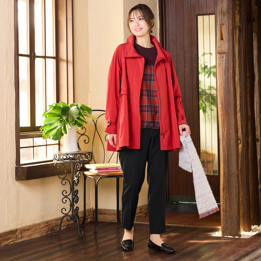 【撥水】Aラインシルエット・ラグランスリーブトレンチブルゾン18