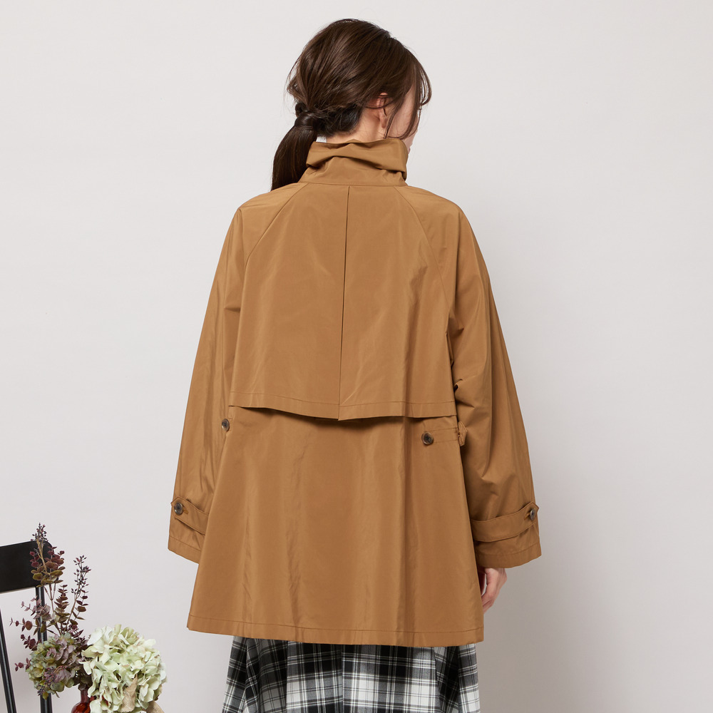 【撥水】Aラインシルエット・ラグランスリーブトレンチブルゾン3