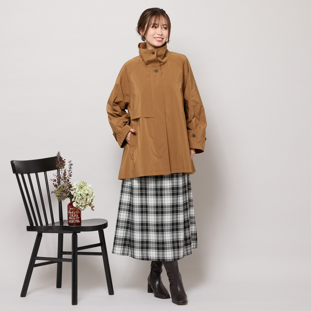 【撥水】Aラインシルエット・ラグランスリーブトレンチブルゾン7