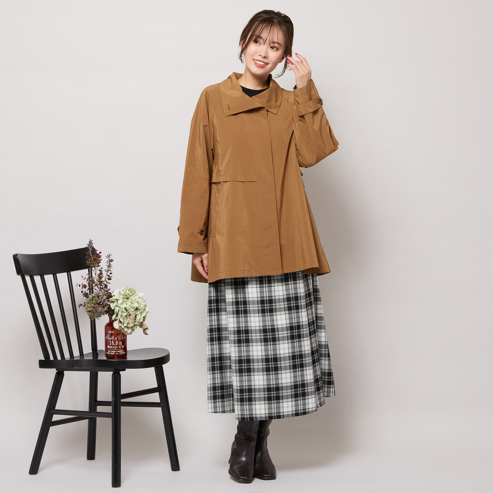 【撥水】Aラインシルエット・ラグランスリーブトレンチブルゾン8