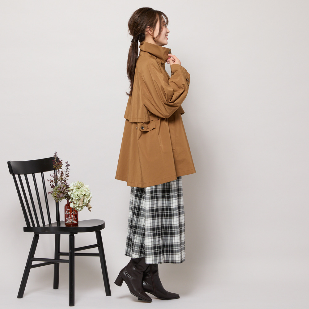 【撥水】Aラインシルエット・ラグランスリーブトレンチブルゾン9