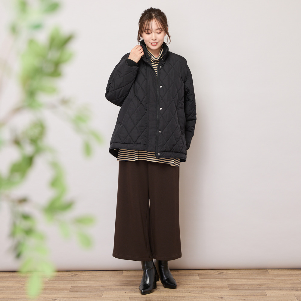 ダイヤ柄キルト加工中綿ジャケット12