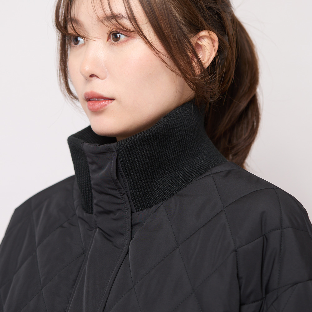 ダイヤ柄キルト加工中綿ジャケット17