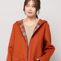 リバーチェックフーディーコート