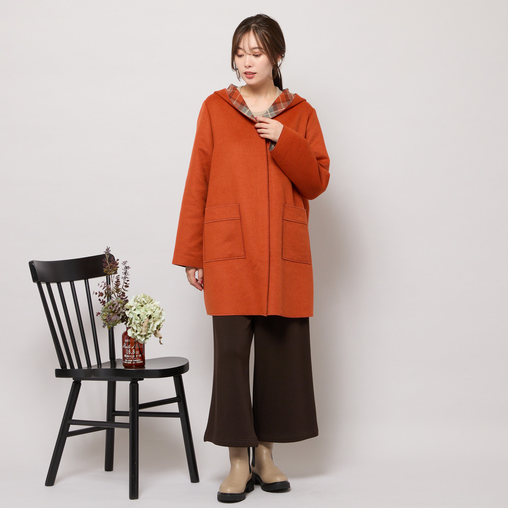 リバーチェックフーディーコート13