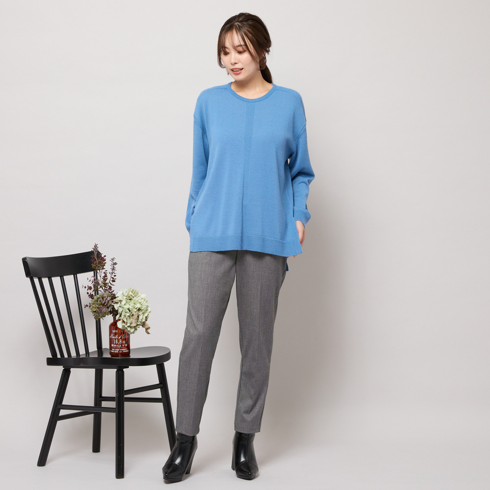 ワンカラー・サイドスリットニットトップ11