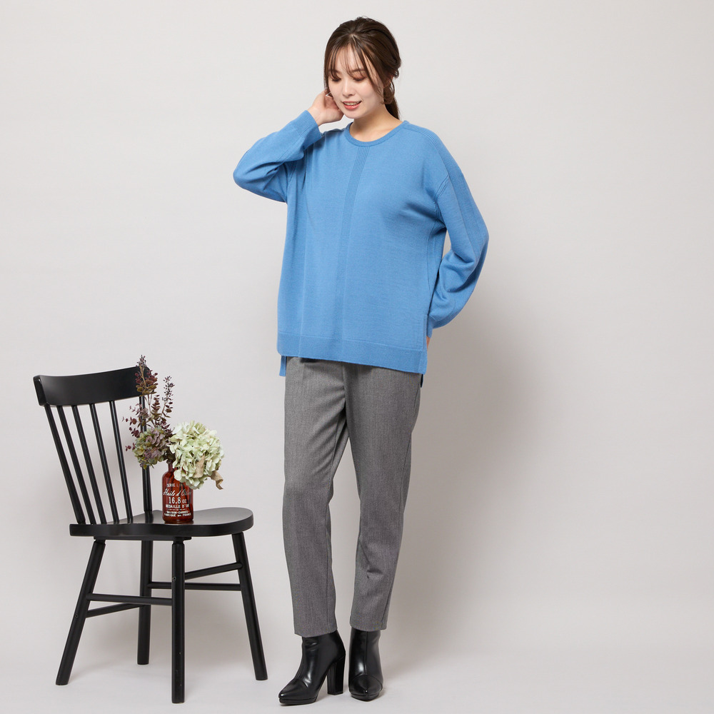 ワンカラー・サイドスリットニットトップ14