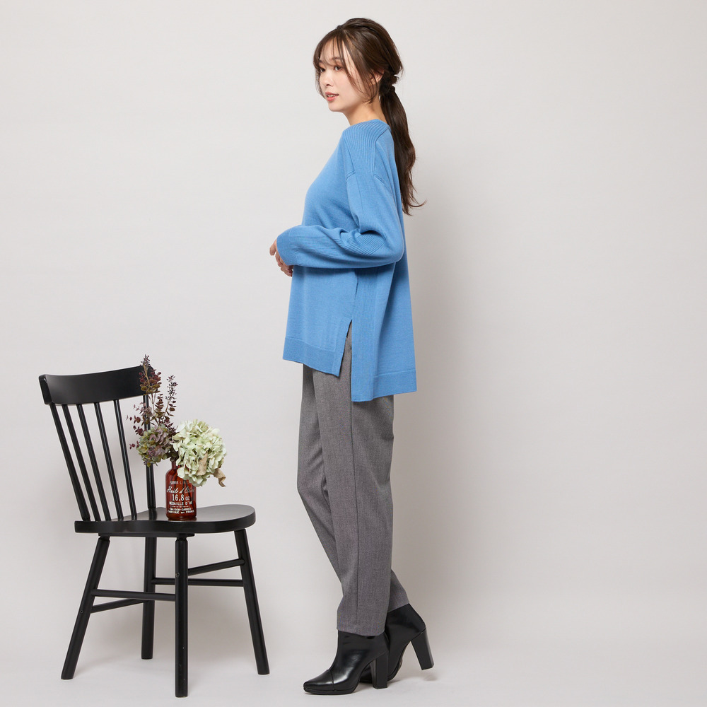 ワンカラー・サイドスリットニットトップ15