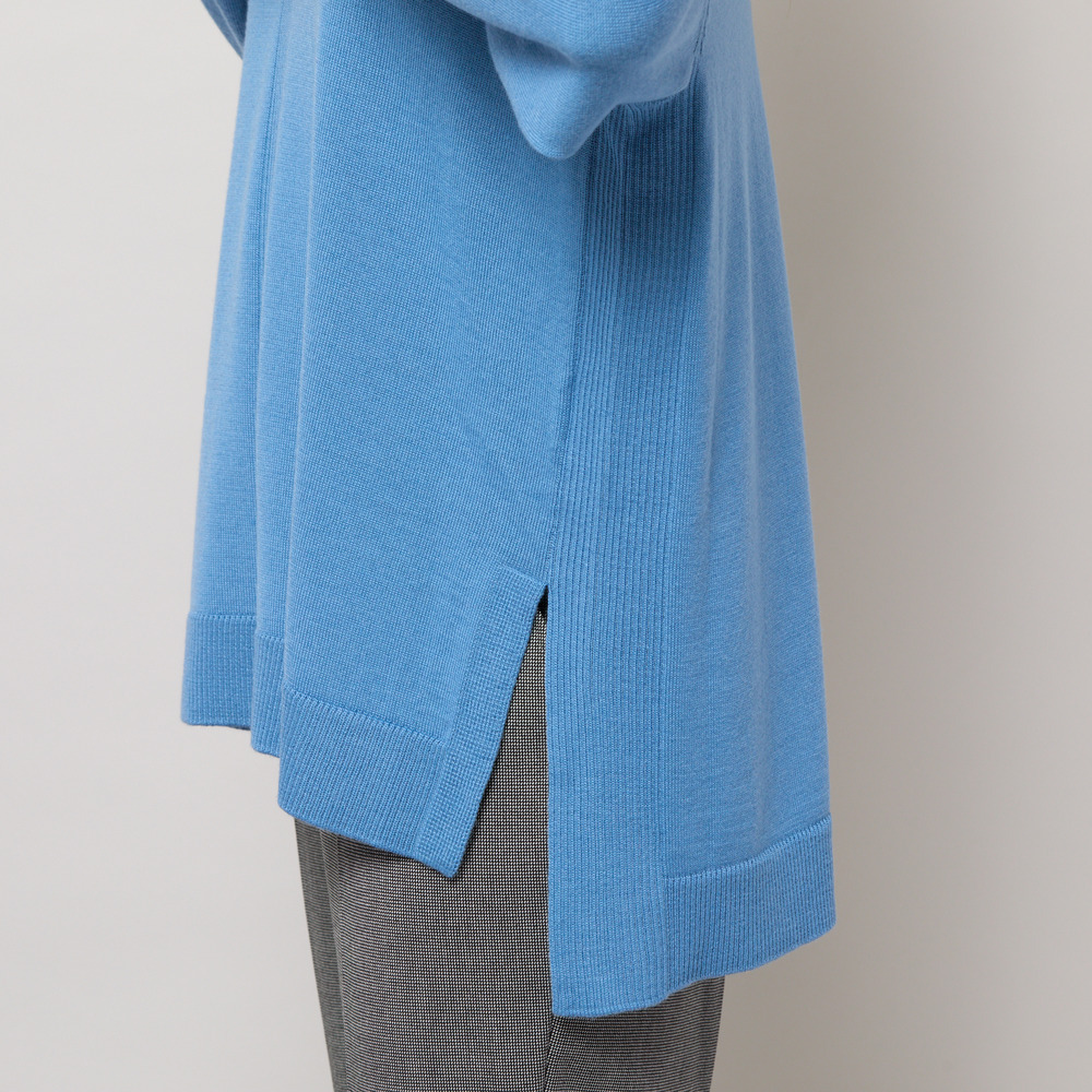 ワンカラー・サイドスリットニットトップ18