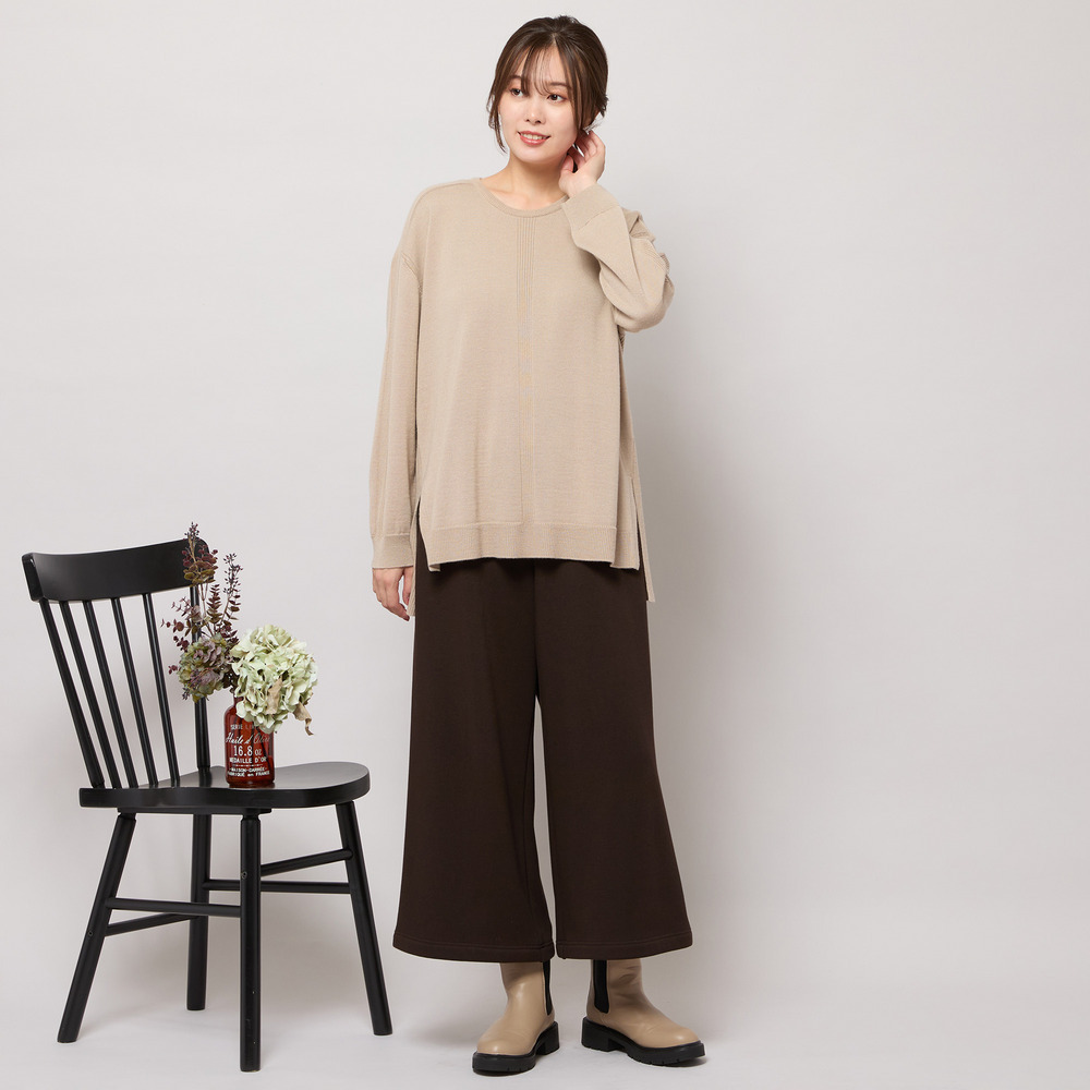 ワンカラー・サイドスリットニットトップ2