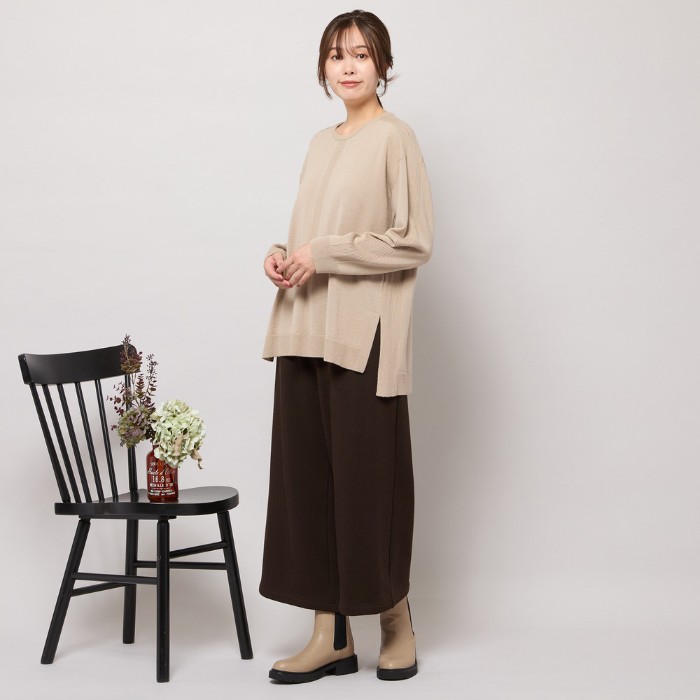 ワンカラー・サイドスリットニットトップ5