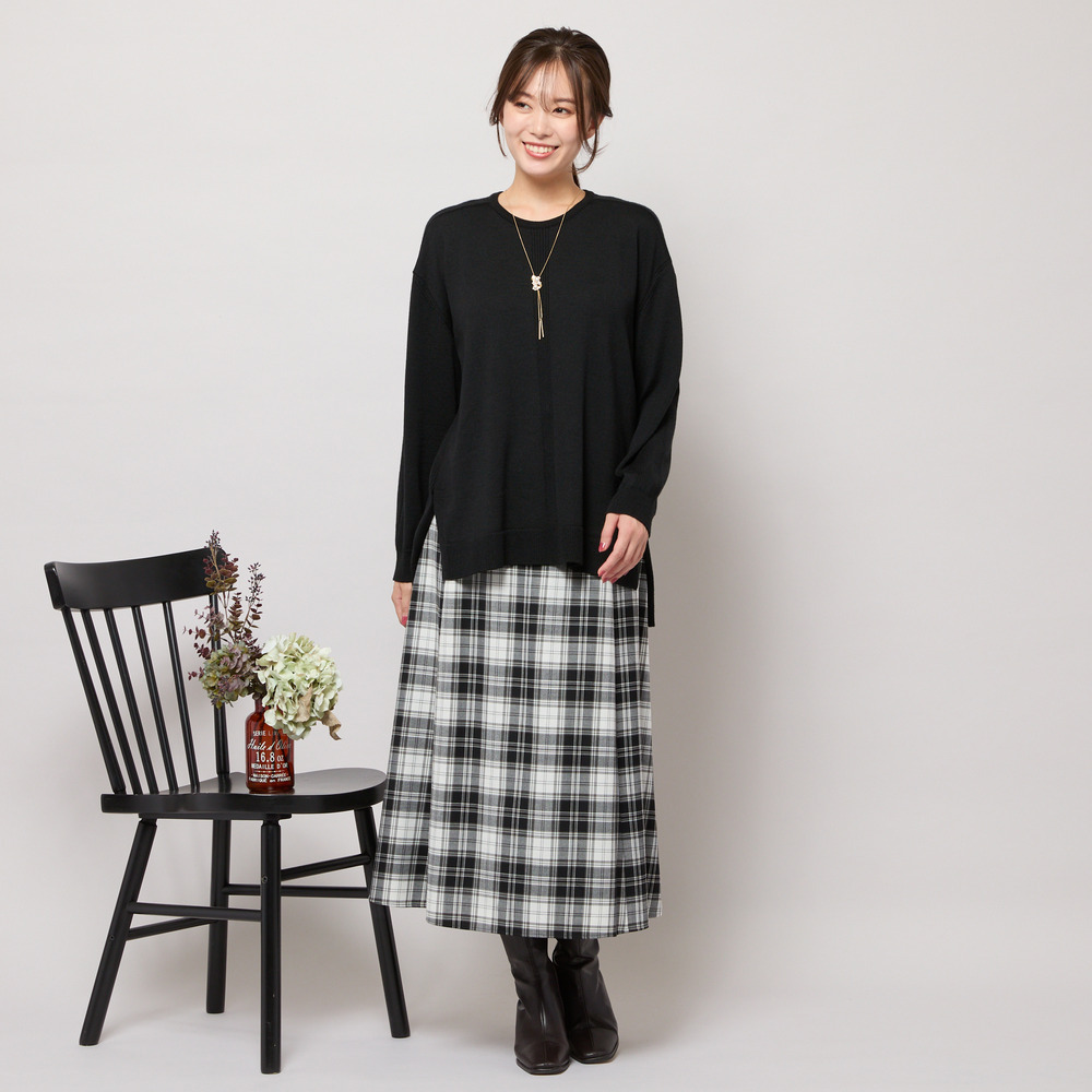 ワンカラー・サイドスリットニットトップ7