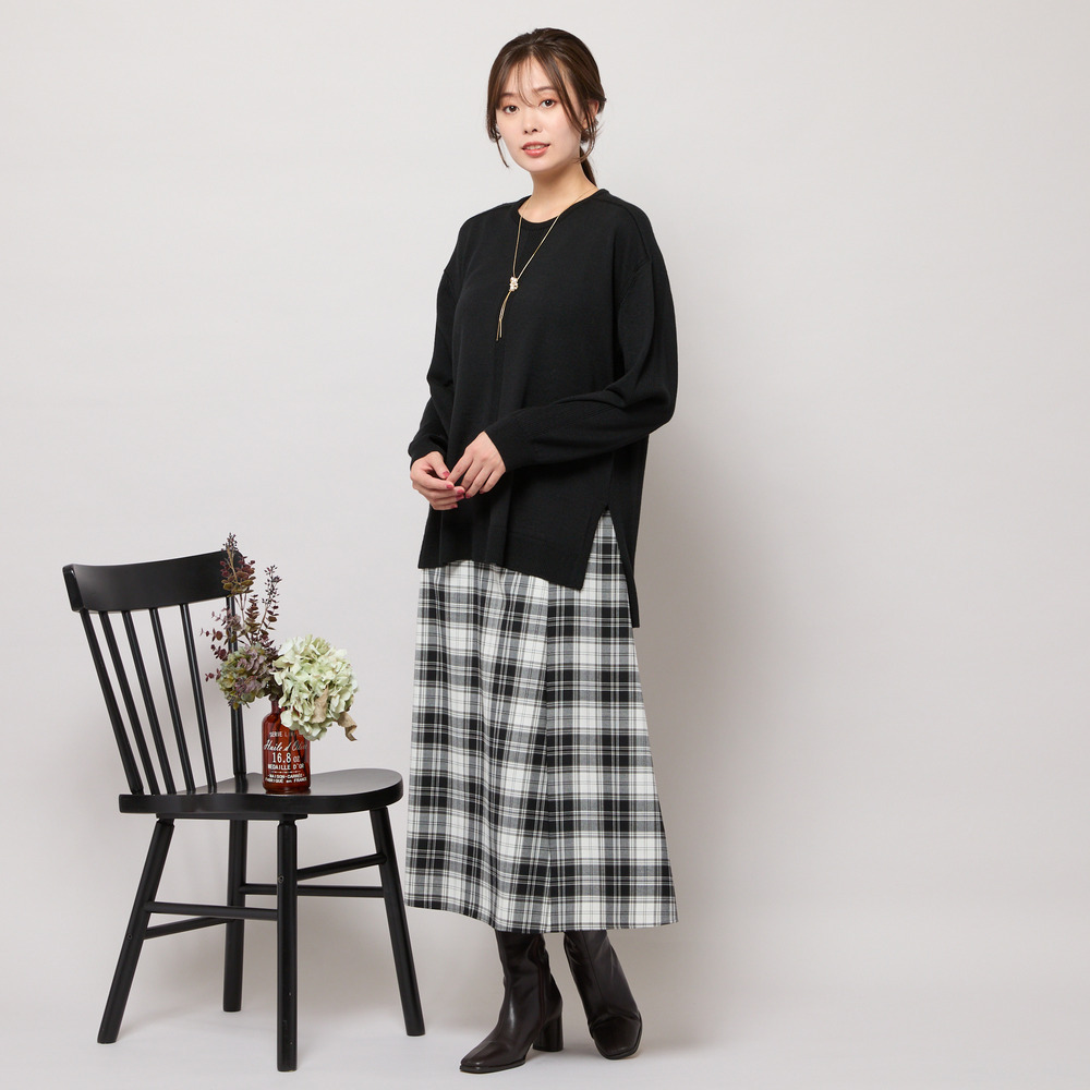 ワンカラー・サイドスリットニットトップ8