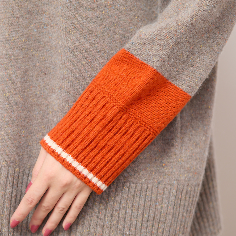 【手洗いOK】配色使い・タートルネックニットトップ11