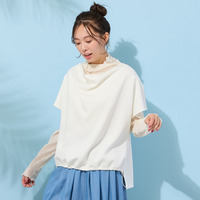 【手洗いOK・接触冷感・UVカット】フレンチスリーブ・ドレープジレ