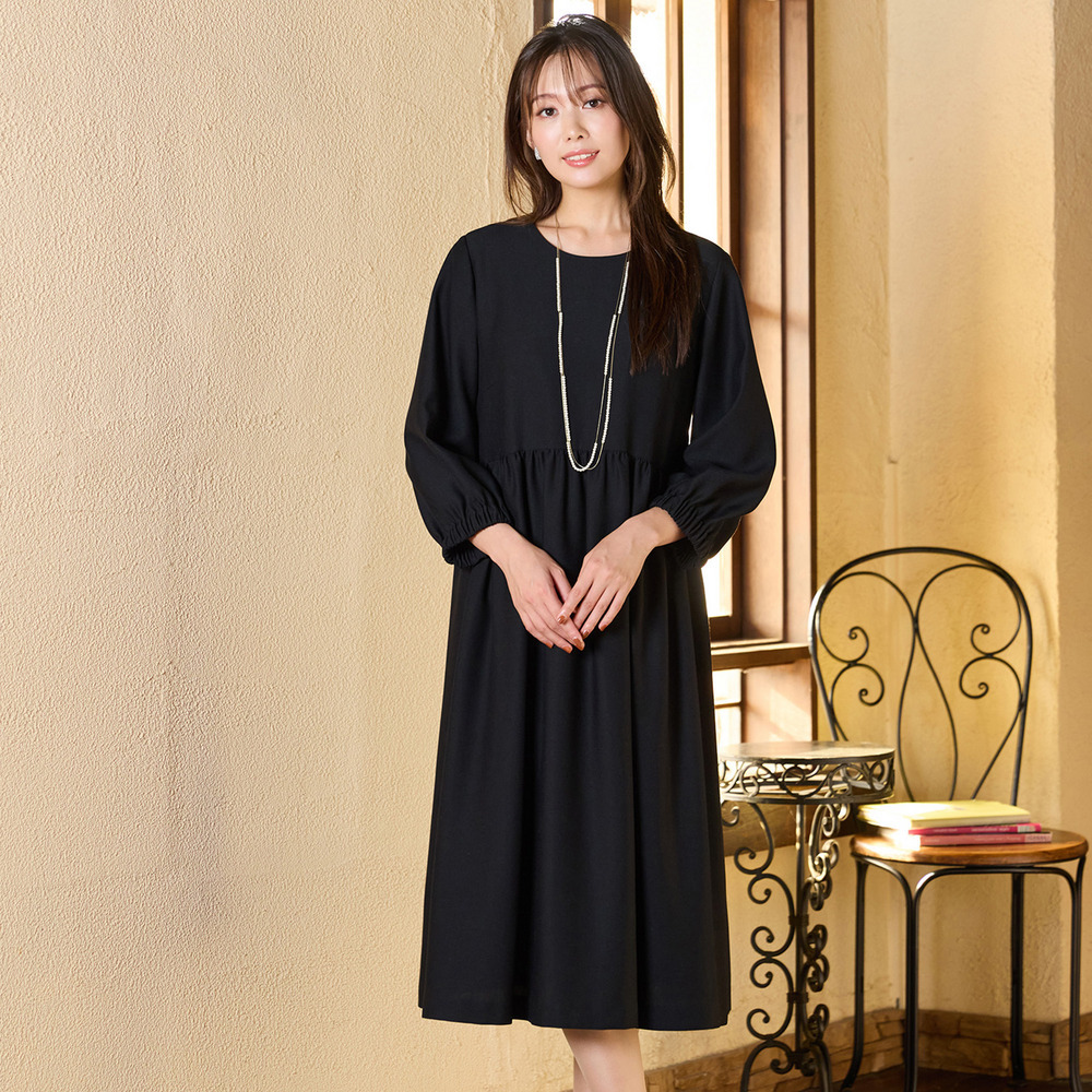 【ハレの日・セットアップ対応】ハイウエスト・ギャザードレス