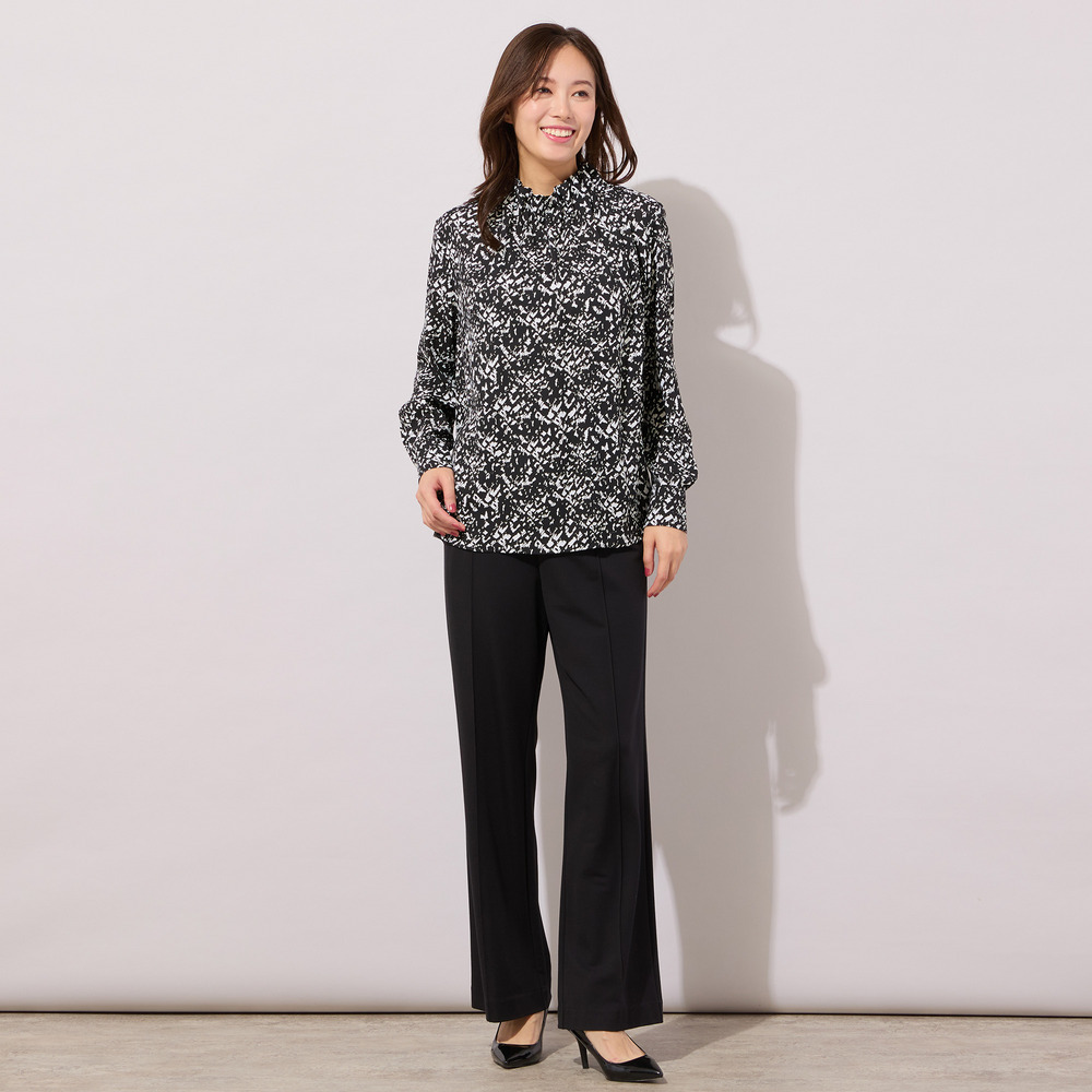 【手洗いOK・吸水・速乾・接触冷感】ギャザー・ハイネックブラウス13