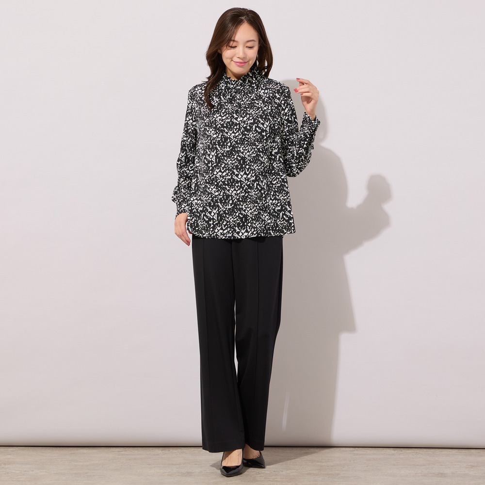 【手洗いOK・吸水・速乾・接触冷感】ギャザー・ハイネックブラウス14