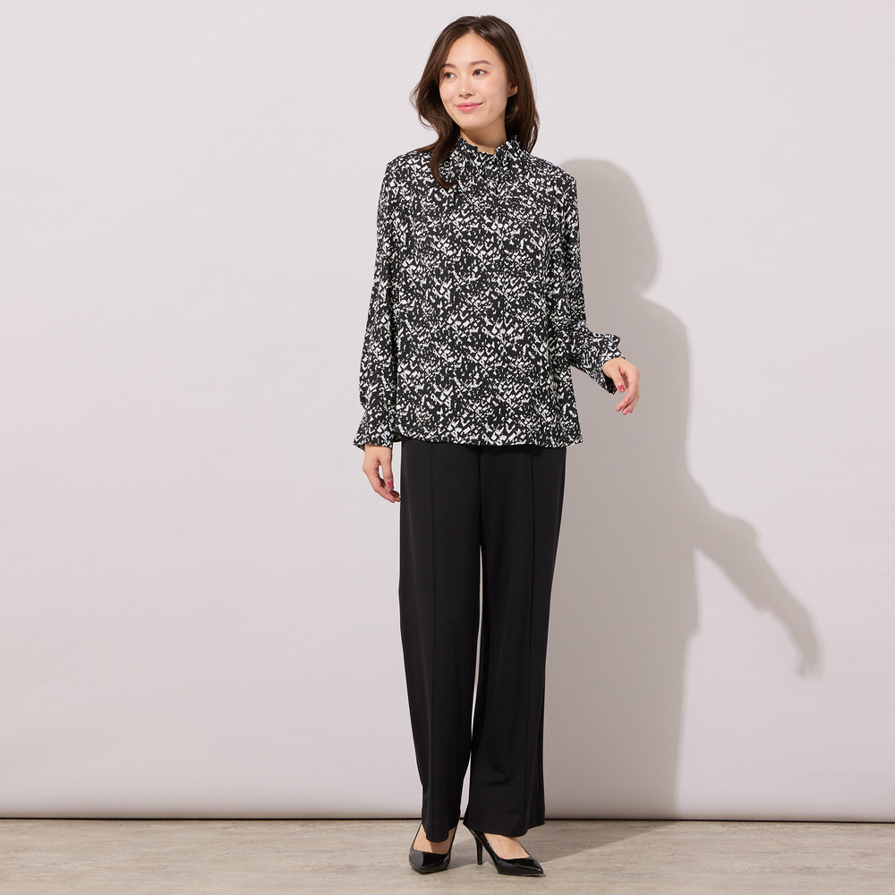 【手洗いOK・吸水・速乾・接触冷感】ギャザー・ハイネックブラウス15