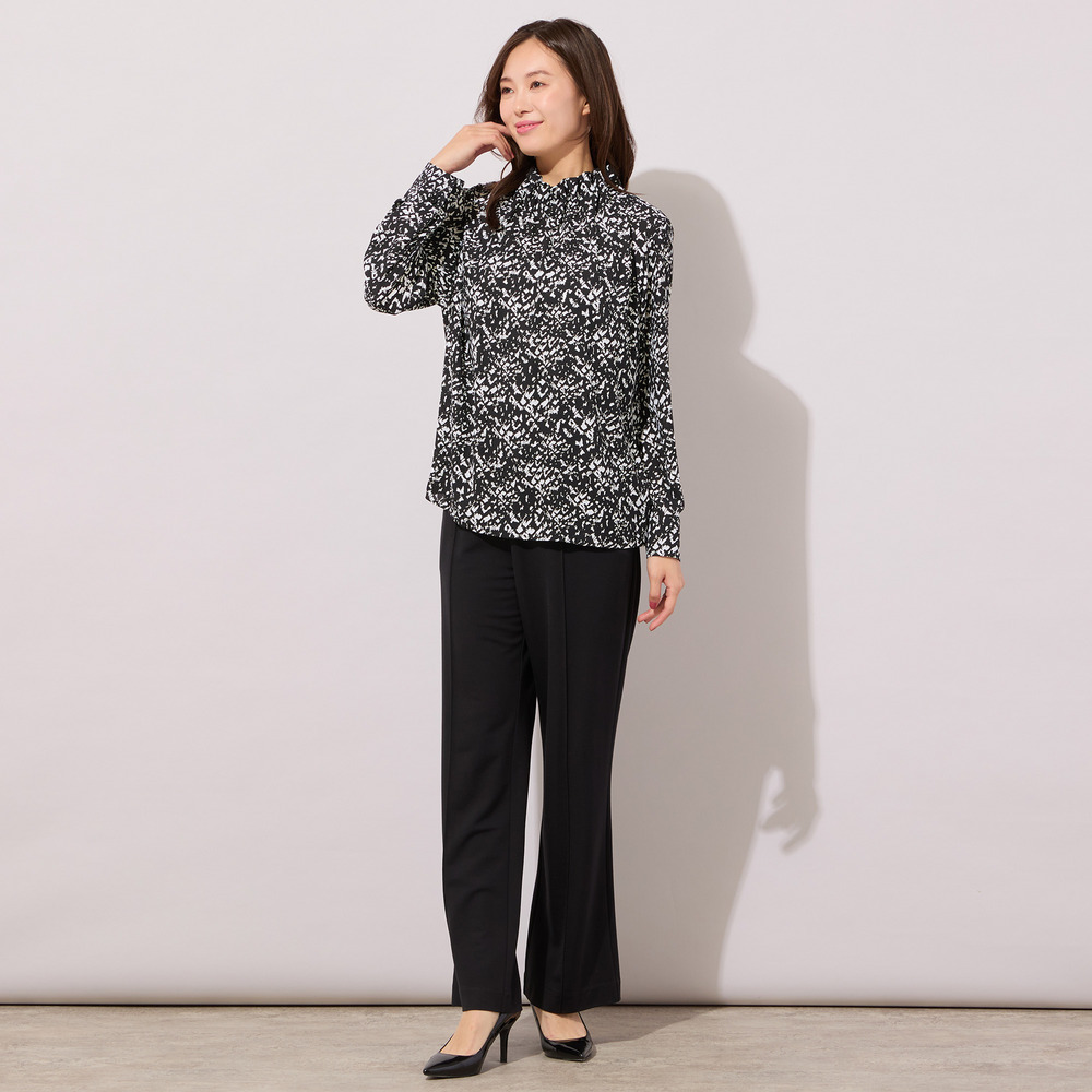 【手洗いOK・吸水・速乾・接触冷感】ギャザー・ハイネックブラウス16