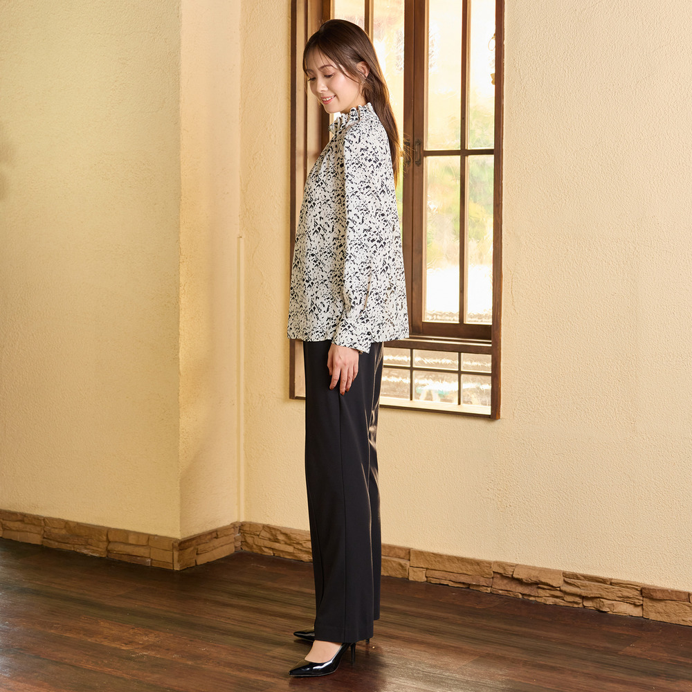 【手洗いOK・吸水・速乾・接触冷感】ギャザー・ハイネックブラウス8