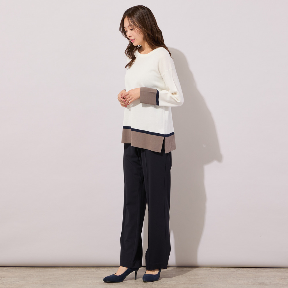 【手洗いOK・接触冷感・紫外線防止】マシュマロポンチ・フロントピンタックパンツ10